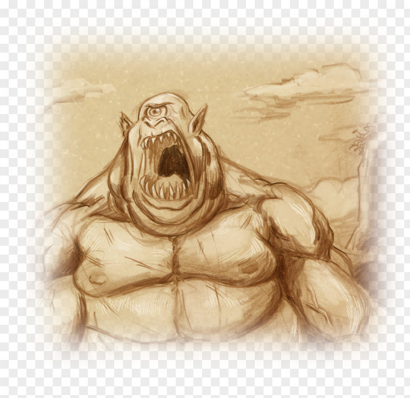 Monster Cyclops Drawing Greek Mythology Sketch PNG