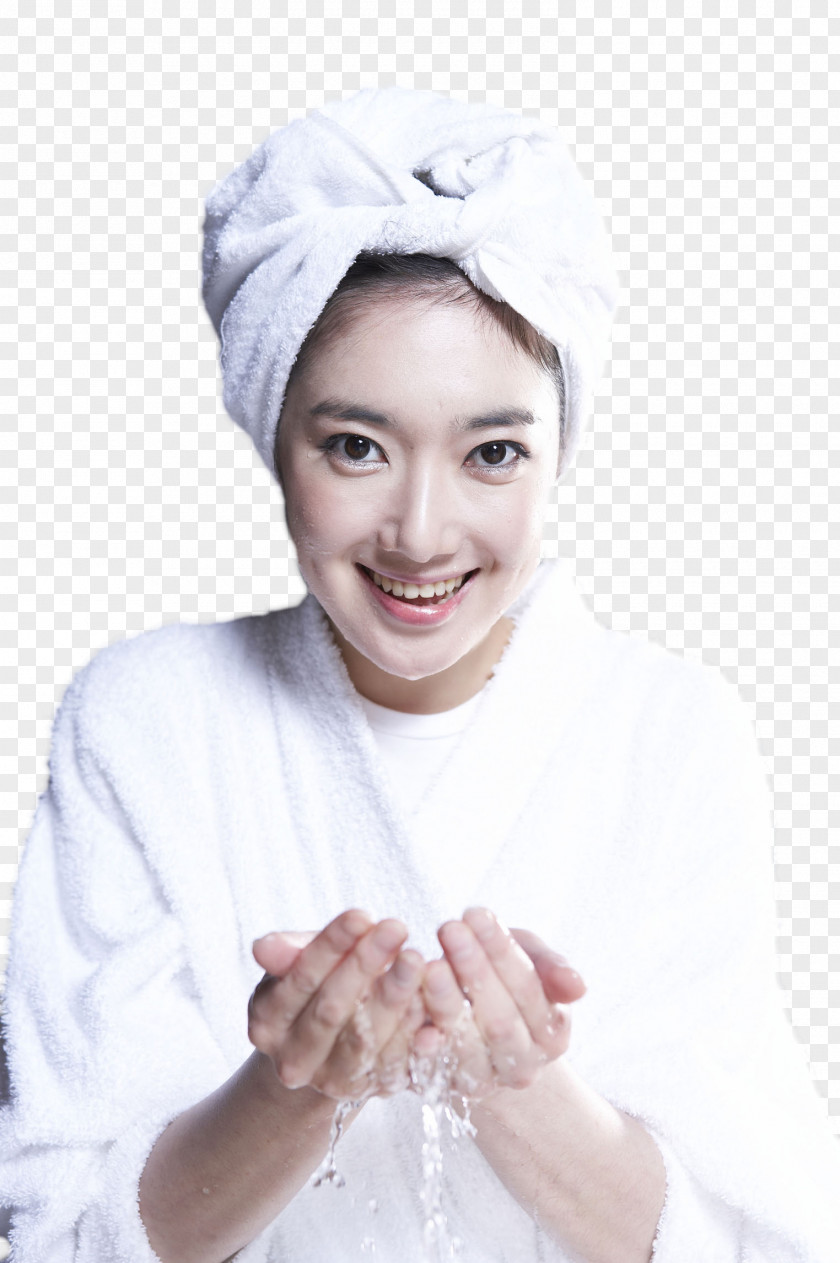 A Woman In Bathrobe Shower Cosmetics Washing PNG