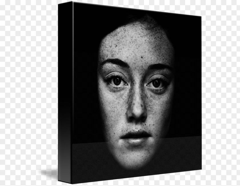 Face Portrait Photography Freckle Black And White PNG