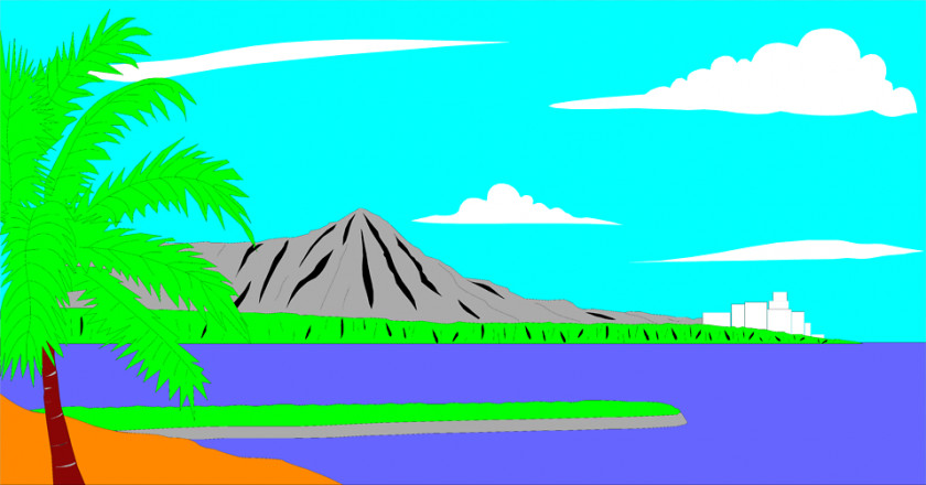 Hawaiian Images Free Diamond Head Clip Art PNG