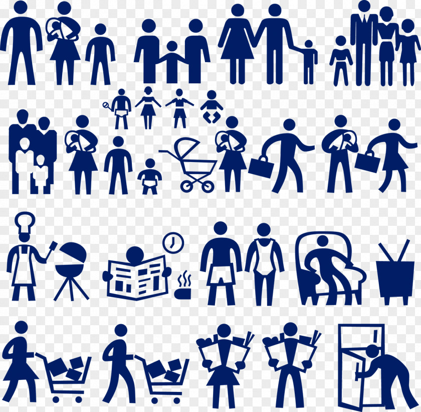 People Living Silhouette Family Icon PNG