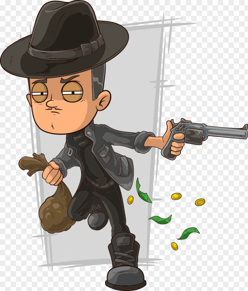Vector Man Robbery Bank Cartoon Royalty-free PNG