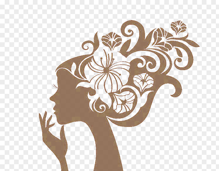 Beautiful Picture Silhouette Paper Wall Decal Sticker Woman PNG