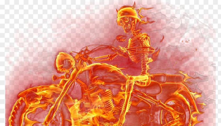 Flame Skull Cool Skeleton PNG