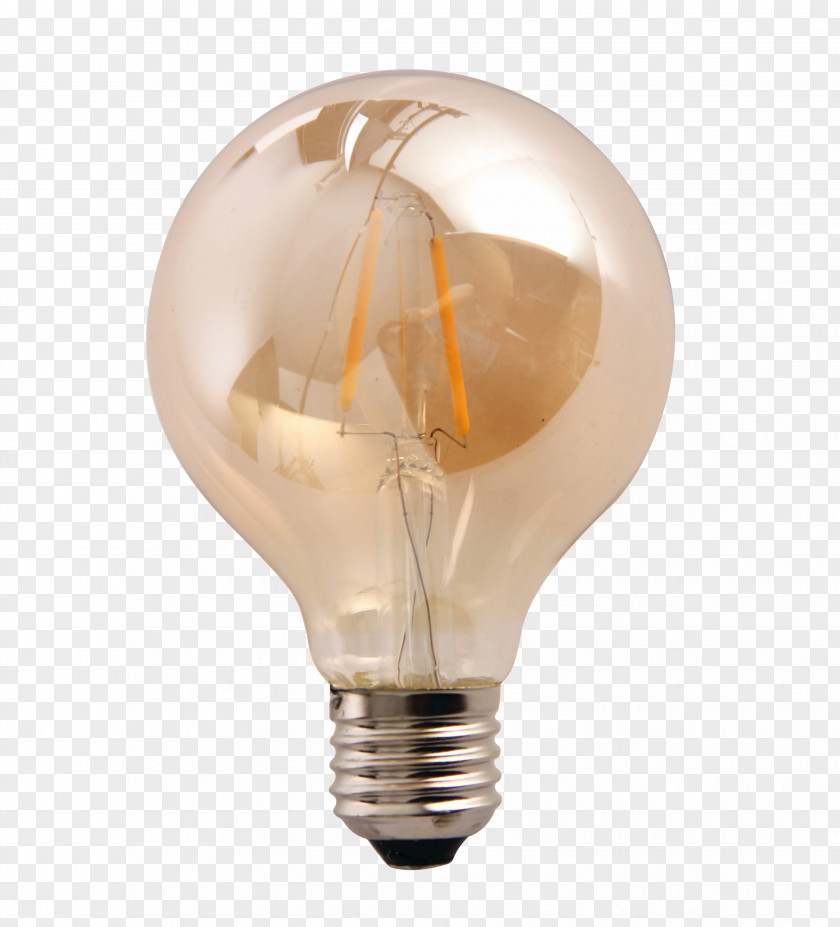 Golden Globe Incandescent Light Bulb Lighting Electrical Filament LED Lamp PNG