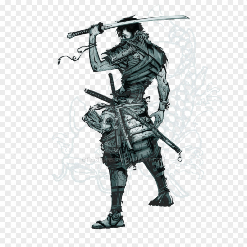 Samurai Warrior Art Japan Koi PNG