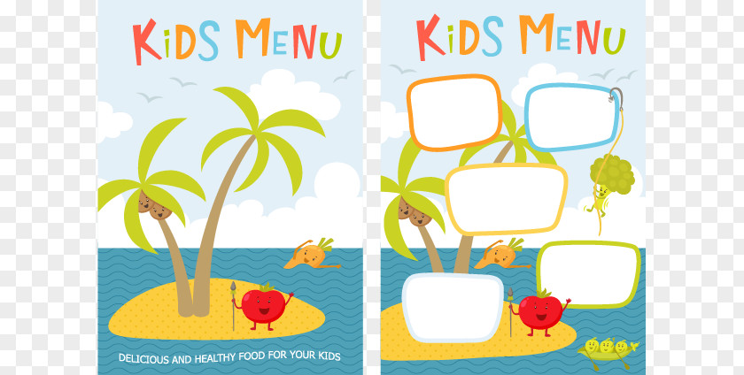 Vector Children's Menu Fast Food Baby Kids Meal PNG