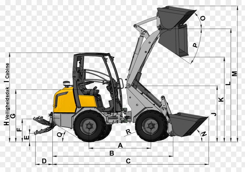 Loader Bucket Drawing Machine Skid-steer Forklift Kubota Corporation PNG