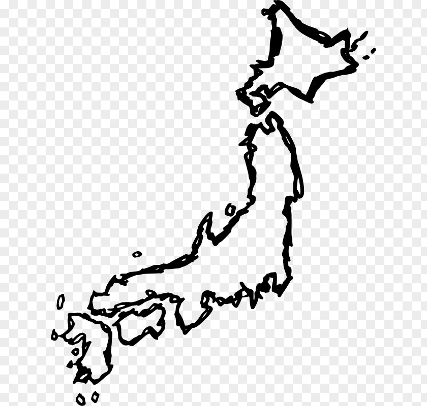 Hand Drawing Japan Map Clip Art PNG