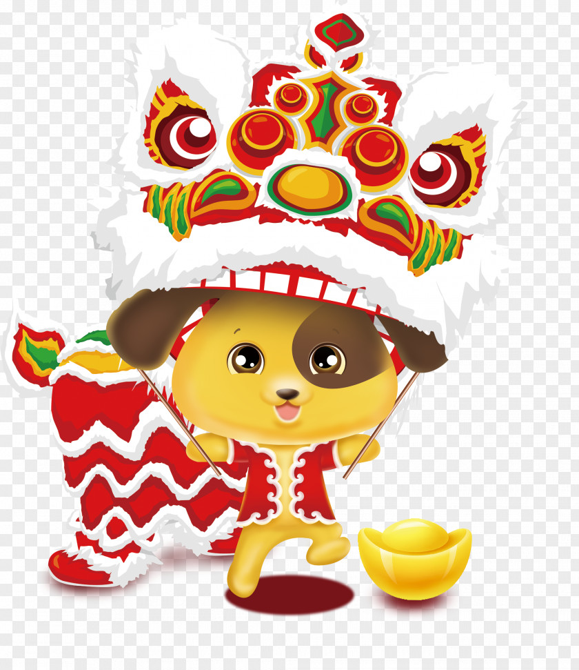 Dancing Lion Puppy Chinese New Year Dog Years Eve Day PNG