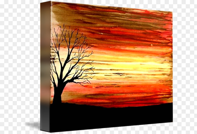 The Most Beautiful Sunset Red Painting Acrylic Paint Picture Frames Modern Art PNG