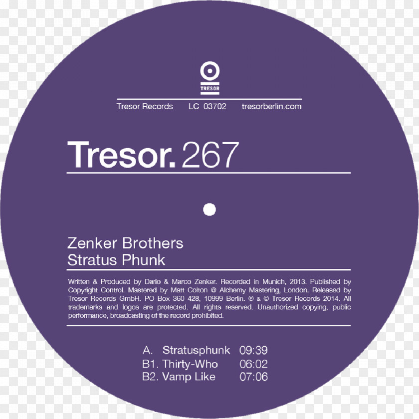 Tresor Phonograph Record Disc Jockey Like A Thief In The Night Album PNG