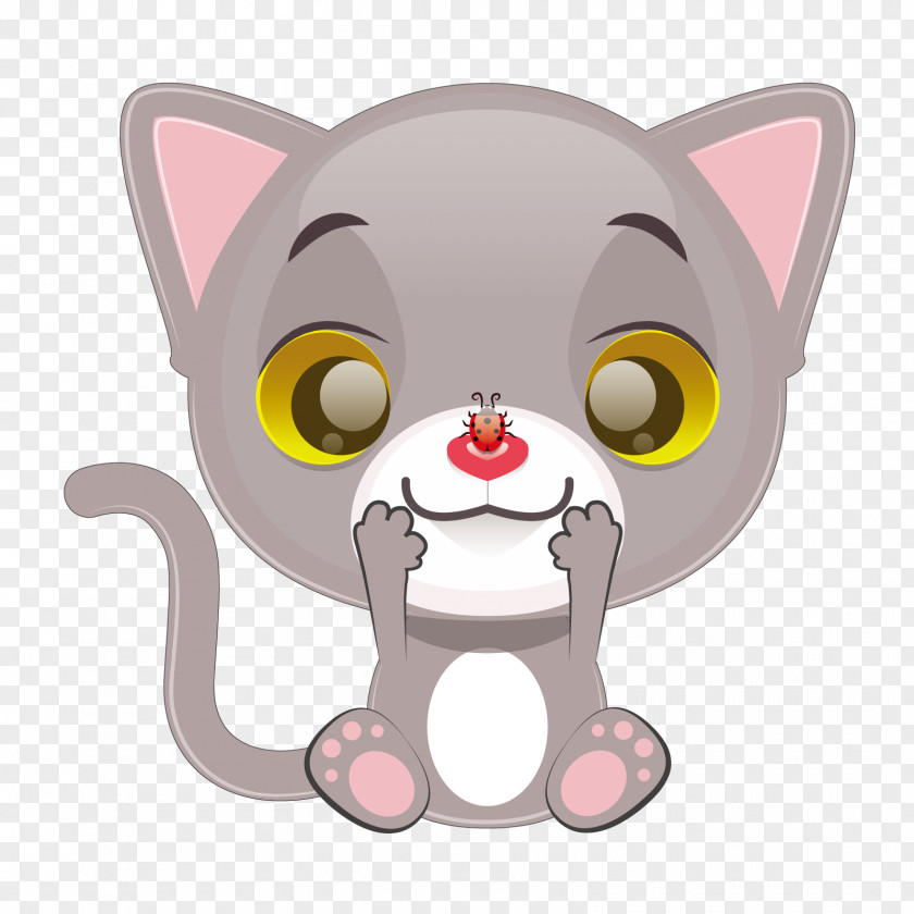 Vector Cat Playing Whiskers Kitten PNG