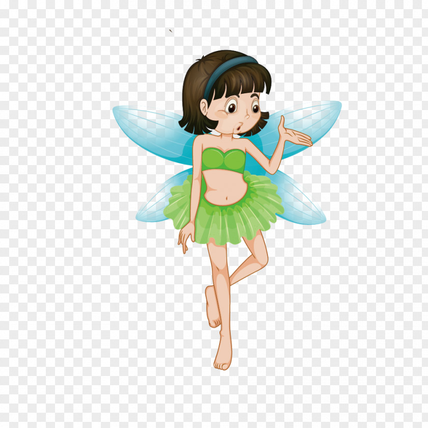 Vector Fashion Classic Short Hair Elf Lvqun Fairy Cartoon Illustration PNG