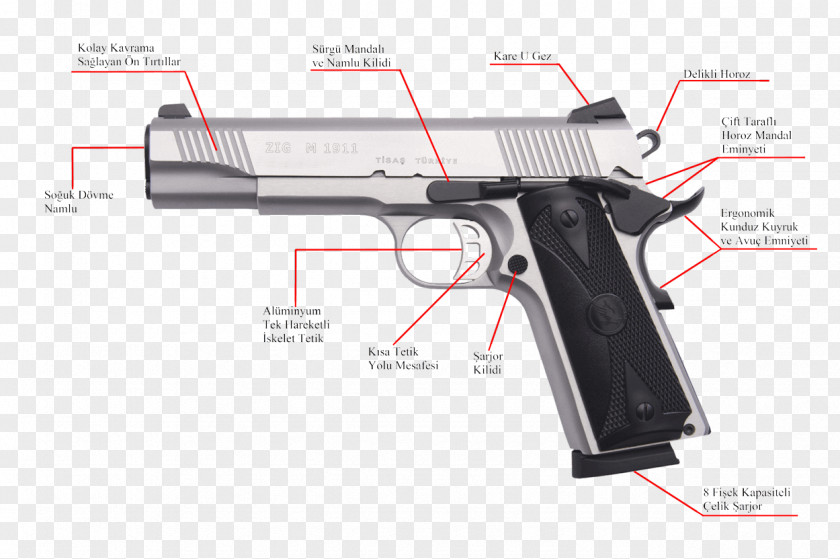 Weapon TİSAŞ M1911 Pistol Rex Zero 1 .45 ACP PNG