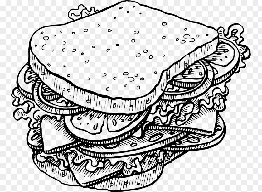 Coloring Book Line Art Hamburger Cartoon PNG