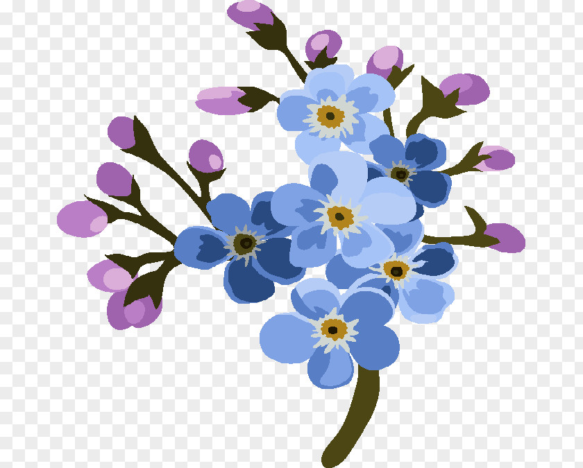 Forget Me Not Flower Violet Lilac Floral Design Purple PNG