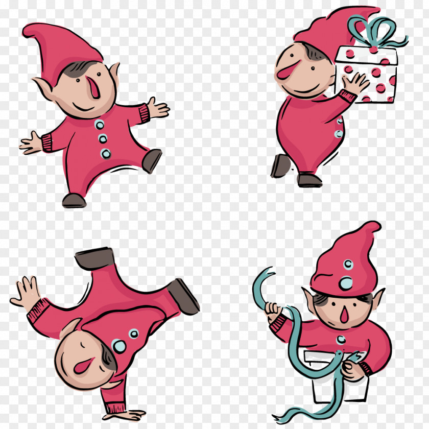 Hand-drawn Cartoon Character Wizard Santa Claus Christmas Ornament Illustration PNG