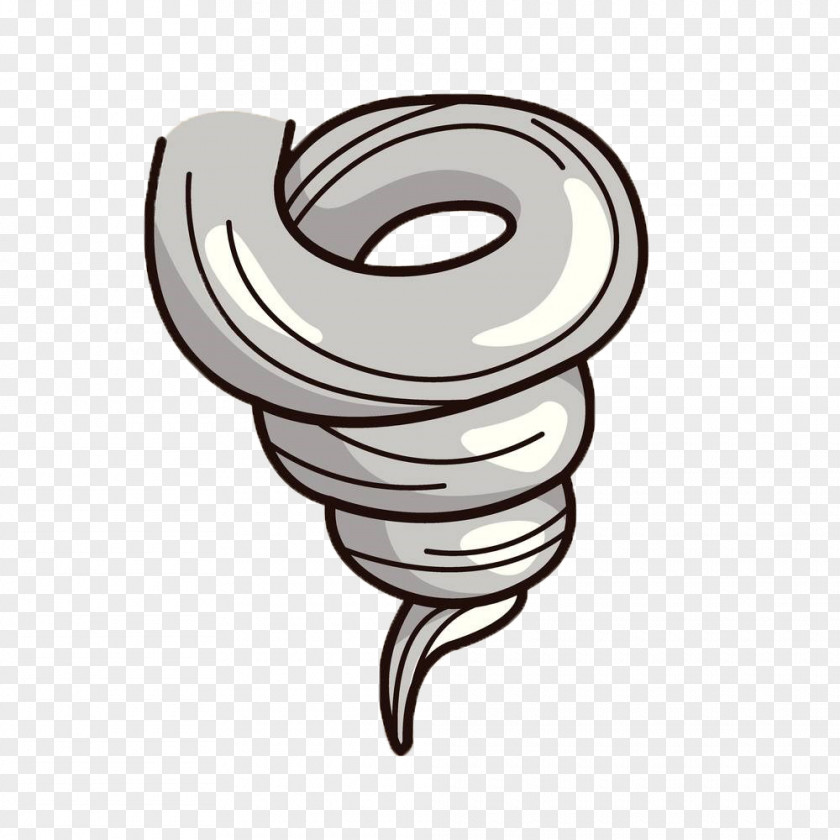 Hand-painted Simple Tornado Cartoon Weather Stock Illustration PNG