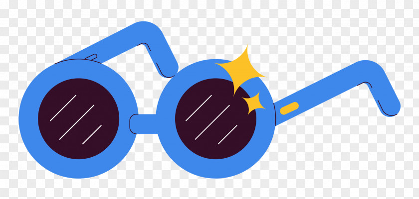 Sunglasses Goggles Logo Cobalt Blue Line PNG