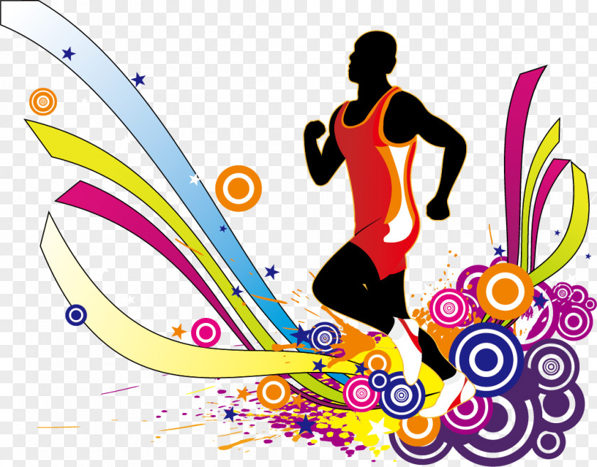 Colorful Running Clip Art PNG