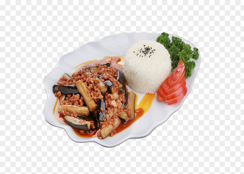 Minced Meat Eggplant Meal Package Fast Food Pork Rice Rou Jia Mo Cooked Fried With Chinese Chili Sauce PNG
