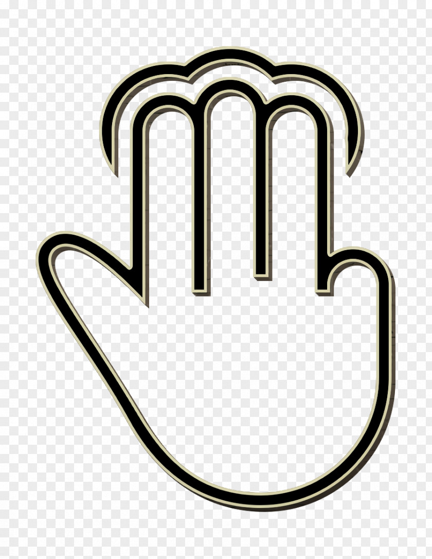 Three Icon Tap Fingers Gesture Hand PNG