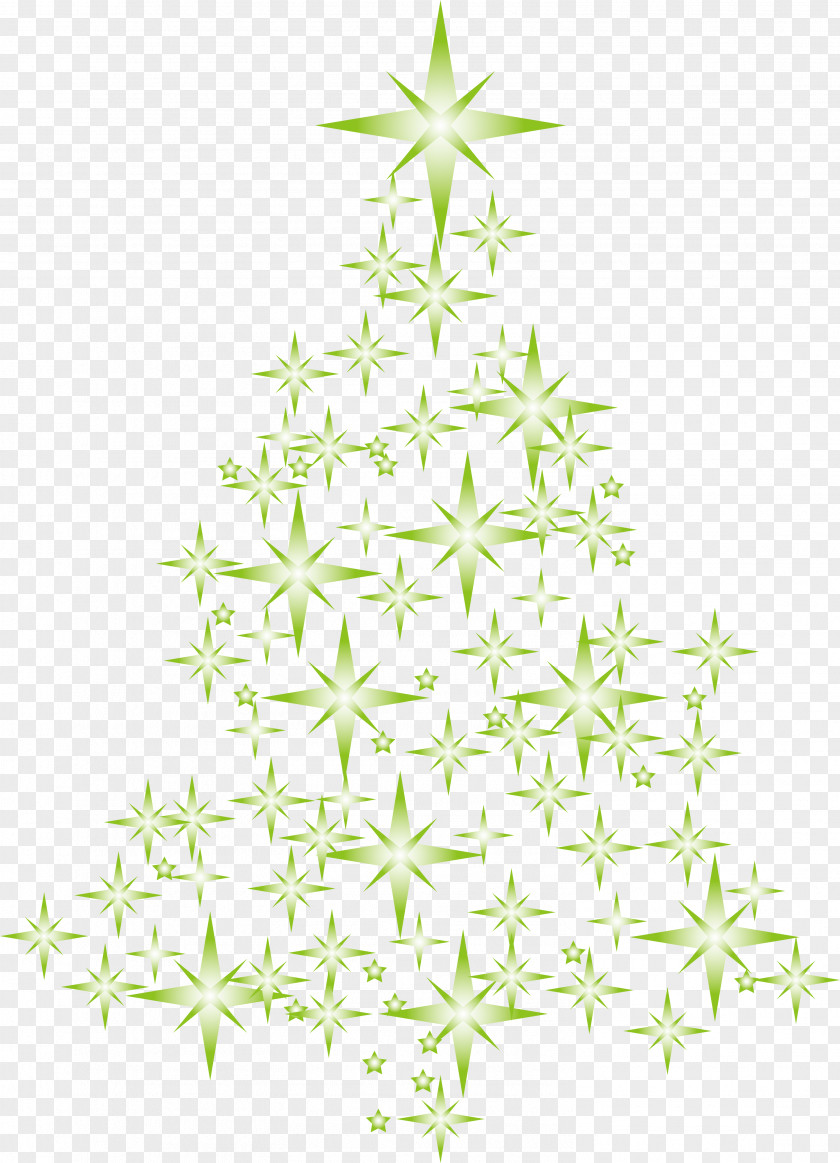 Creative Star Christmas Tree Watercolor Painting PNG