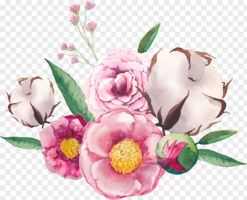 Flower Bouquet Floral Design Watercolor Painting Illustration PNG