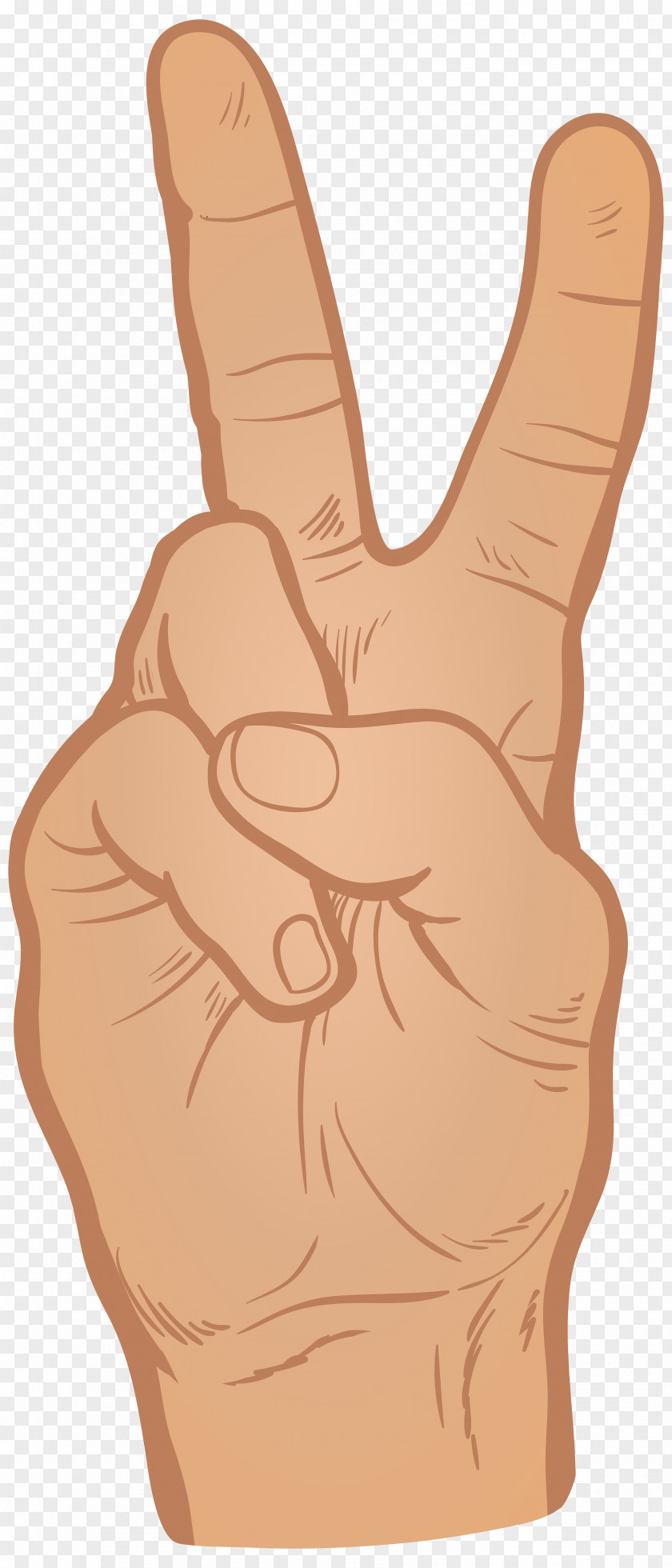 Hand Showing Victory Clip Art Image Thumb Illustration PNG