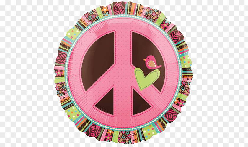 Peace Hippie Balloon Symbols 1960s Birthday PNG