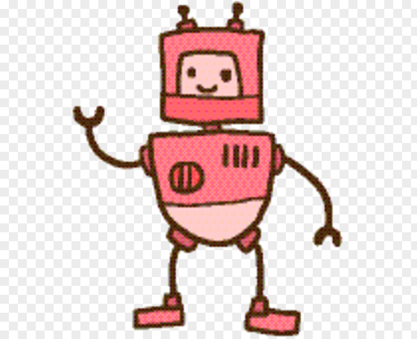 Sticker Smile Robot Cartoon PNG