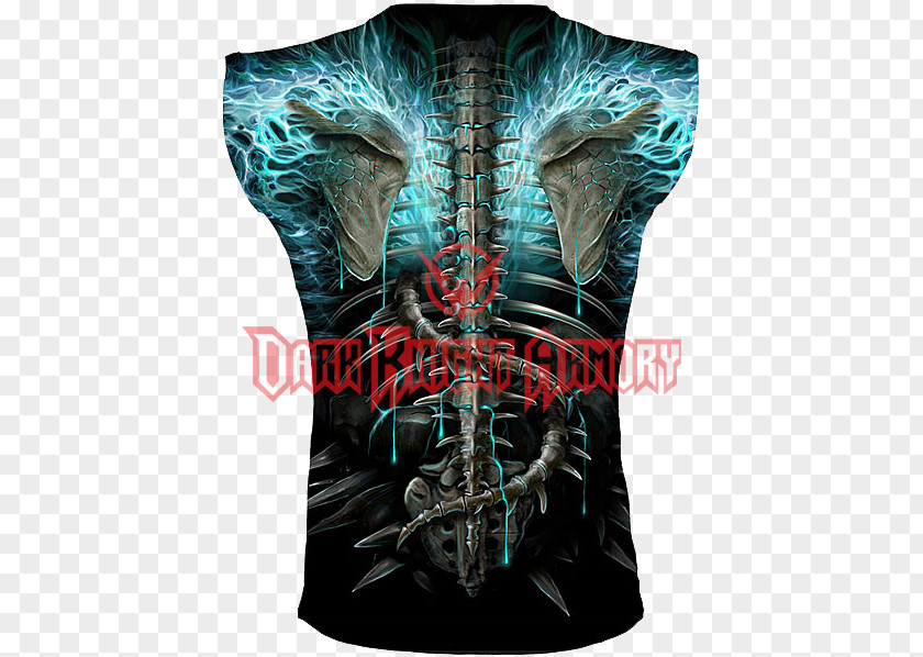 T-shirt Long-sleeved Hoodie Vertebral Column Skull PNG