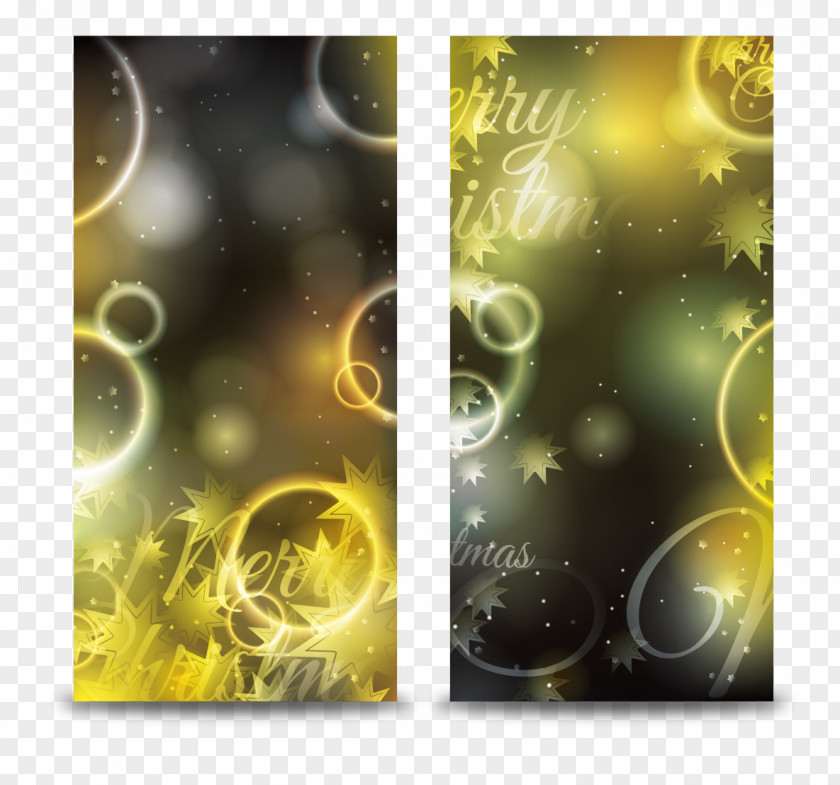 Vector Christmas Banner Bokeh Poster PNG