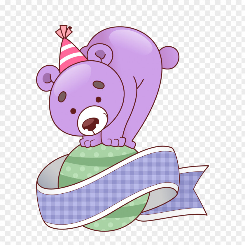 Bear And Ball Pattern Cartoon Clip Art PNG