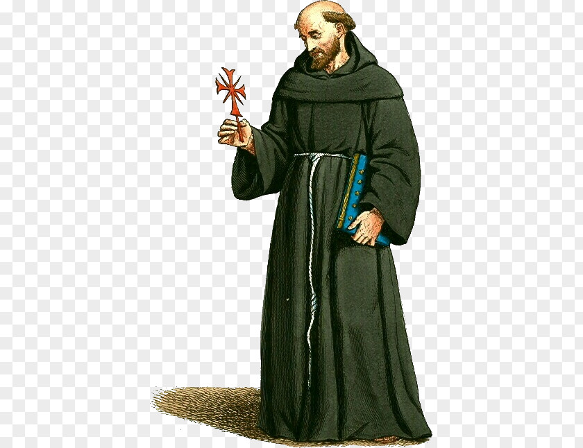 Catholic Monk Drawing Medieval Franciscans Robe Friar Monastery PNG