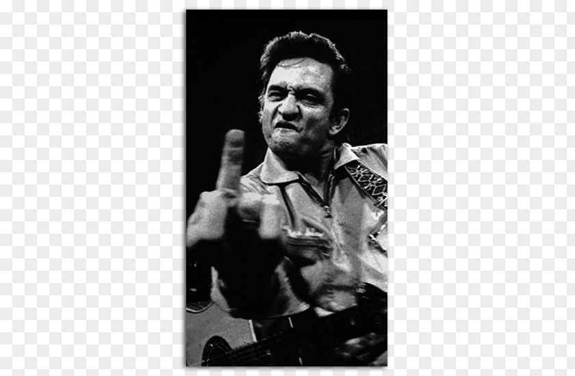 Johnny Cash Middle Finger The At San Quentin Wallpaper PNG