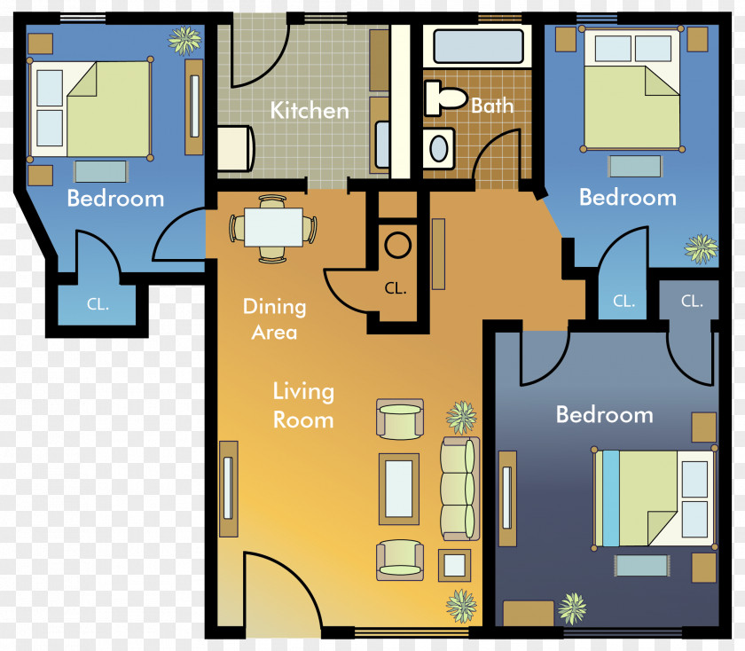 Apartment James River Villas Floor Plan Renting Bedroom PNG