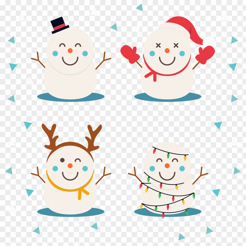 Vector Christmas Snowman Clip Art PNG