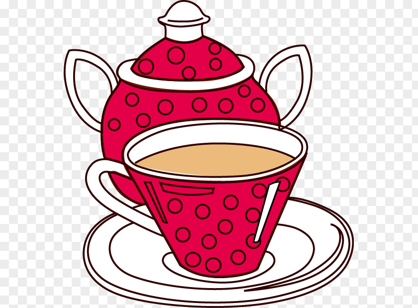 Cartoon Painted Tea Cup Teacup Coffee PNG