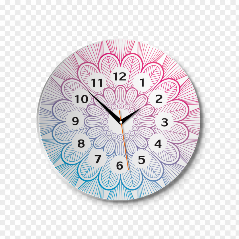 Stroke Line Clock Flower PNG