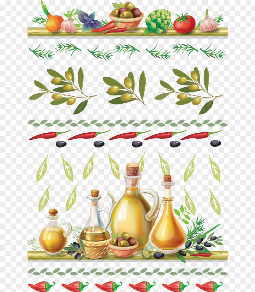 Vector Vegetables And Olive Oil Vegetarian Cuisine PNG