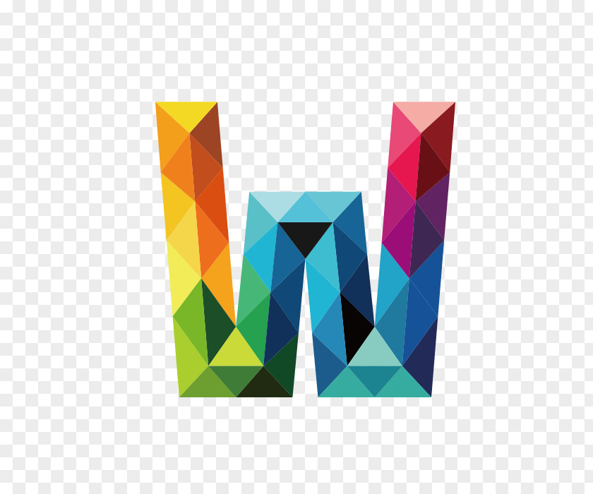 Colorful Letters W Letter PNG