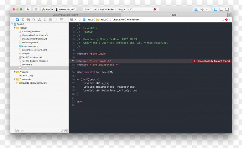 Framework Xcode Computer Program LevelDB C File Input/output C++ Stdio.h PNG