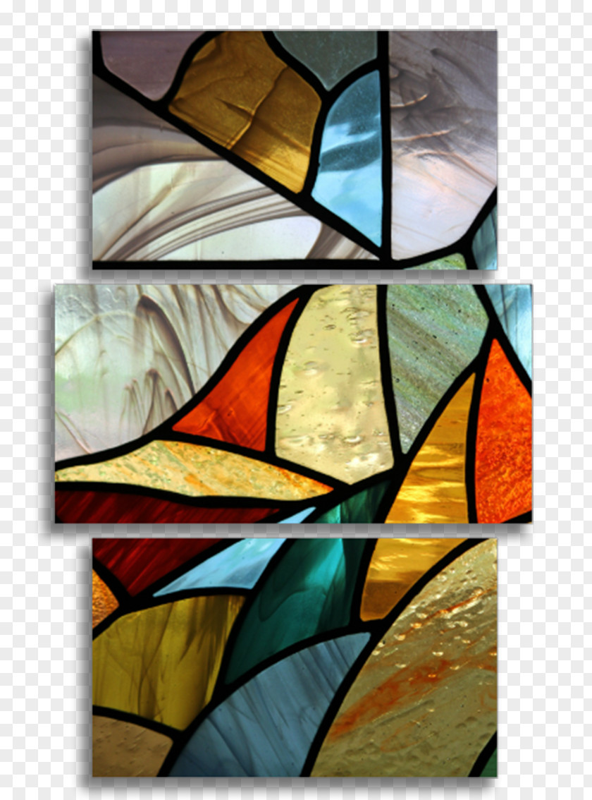 Stained Glass Modern Art Window Painting PNG