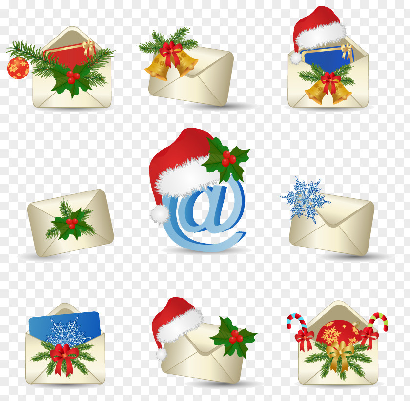 Christmas Theme Envelopes Card Icon PNG