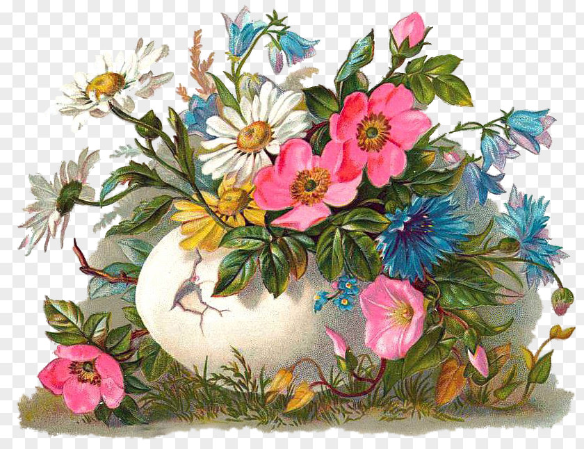 Floral Eggs Easter Postcard Egg Bunny Resurrection Of Jesus PNG