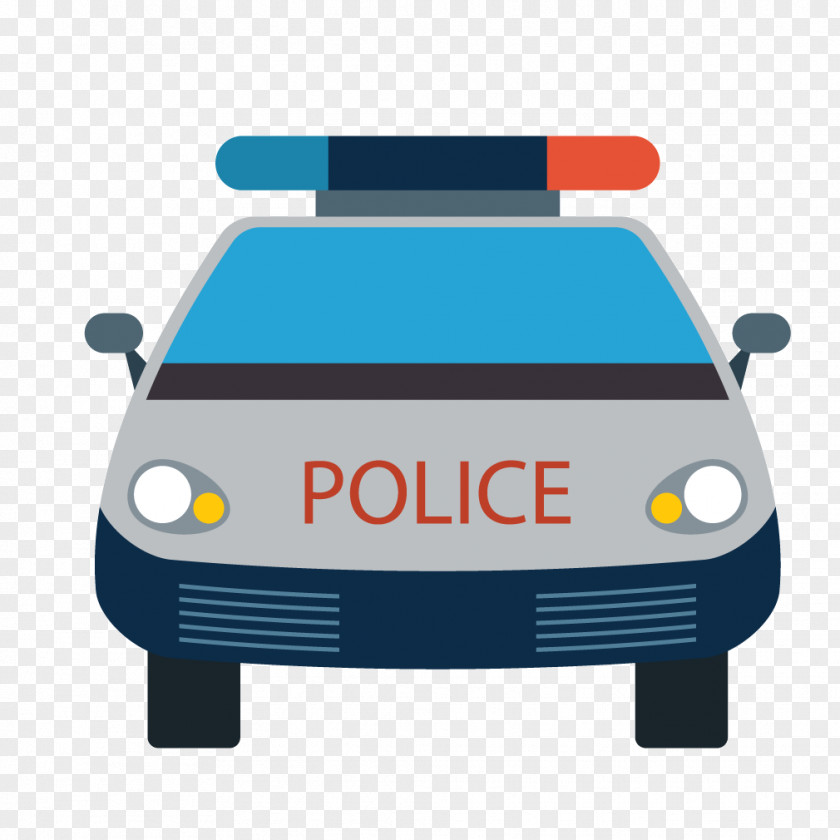 Blue Police Car Bus PNG