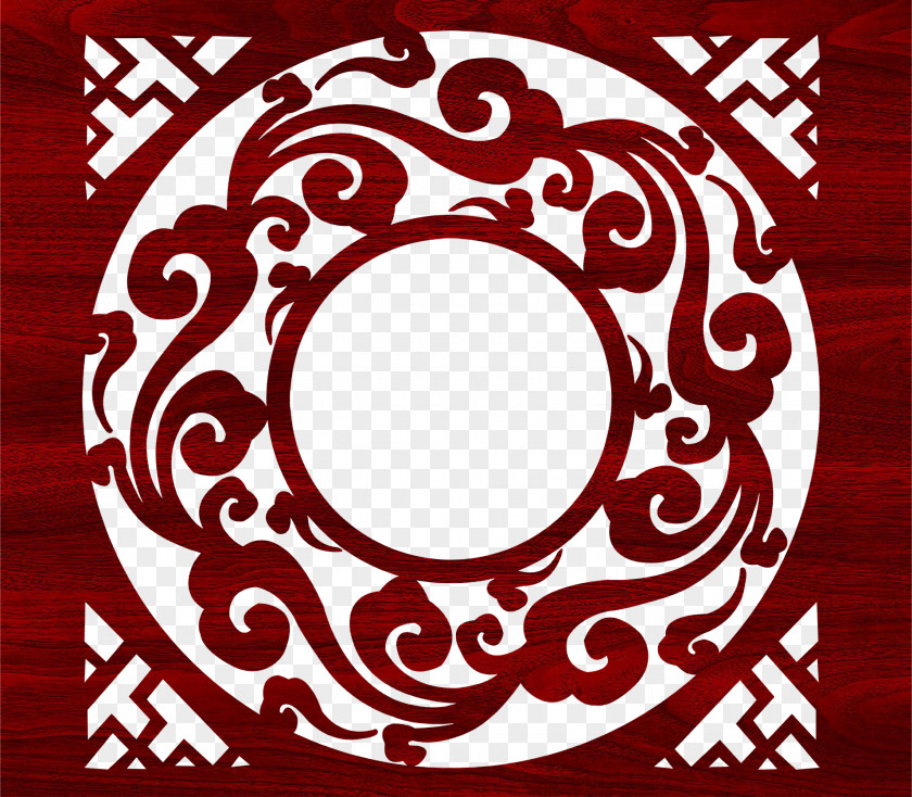 Chinese Pattern Windows Motif Logo Clip Art PNG