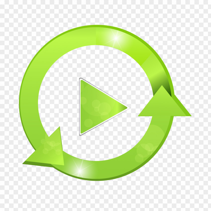 Green Play Button Round Download PNG